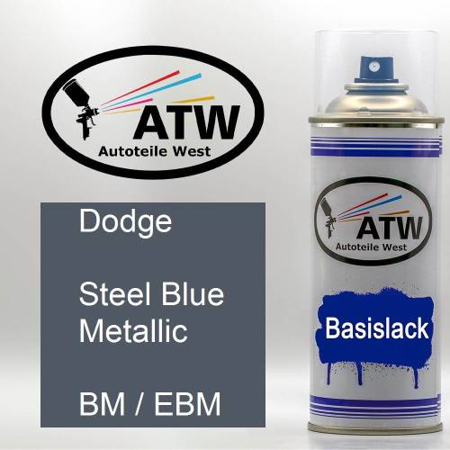 Dodge, Steel Blue Metallic, BM / EBM: 400ml Sprühdose, von ATW Autoteile West.